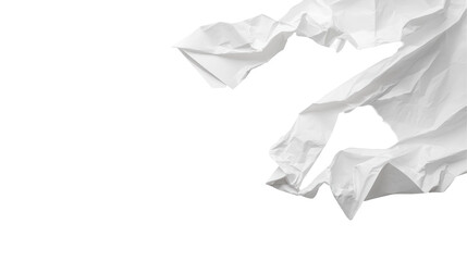 Poster - A crumpled piece of white paper against a black background, showcasing texture and form.