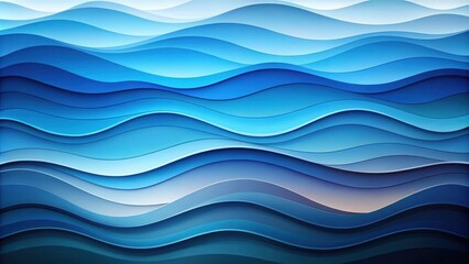 Poster - Abstract Layered Blue Wave Pattern Design for Backgrounds and Textures
