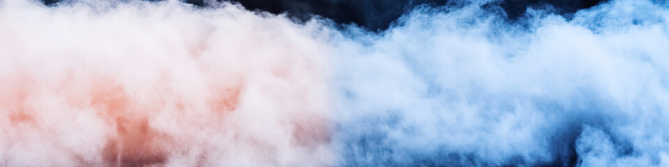 Wall Mural - Abstract Image of Peach and Blue Tinted Smoke