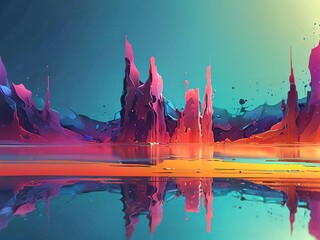 Wall Mural - colorful shapes.