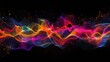 © Анатолий Сав - Vibrant energy flows create dynamic communication and data exchange visuals in a dark backdrop. Generative AI