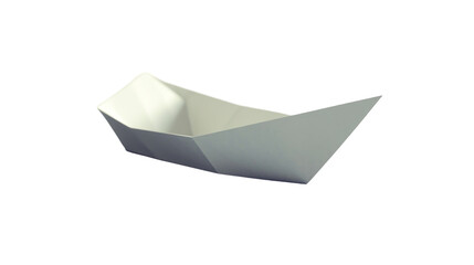 Fototapete - A minimalist, white, angular bowl designed for serving food or decorative purposes.