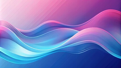 Poster - Abstract Flowing Lines in Vibrant Pink and Blue Hues