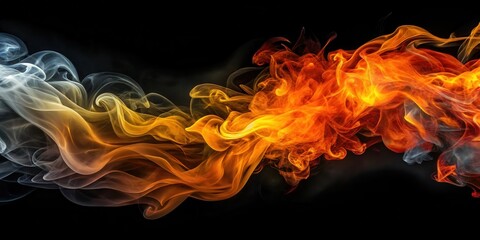 Poster - Abstract fiery and smoky swirls on black background