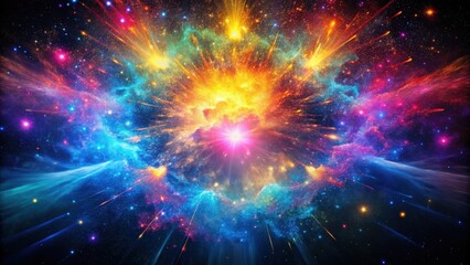 Aufkleber - Cosmic Nebula Explosion A Vibrant Display of Celestial Energy