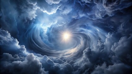 Poster - Celestial Vortex A Spiraling Dance of Light and Clouds in a Dramatic Sky