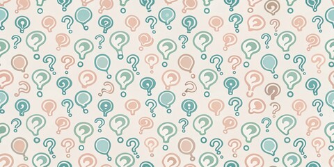 Poster - Pastel Question Mark Pattern Background for Inquiry Concepts
