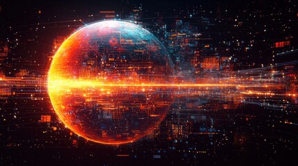 Poster - Digital Planet: A Futuristic Vision of Data Streams
