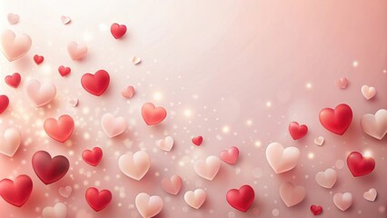 Aufkleber - Romantic Pink and Red Hearts Background for Valentine's Day