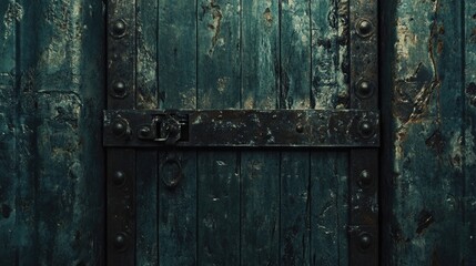 Poster - An old, weathered iron door with a locked mechanism, representing secrecy and strength.