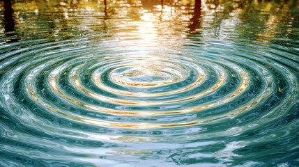 Poster - Serene Water Ripples in the Early Morning Light Capturing the Beauty of Nature's Reflection and Tranquility in an Outdoor Environment