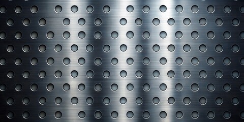Leinwandbilder - brushed metal texture with regularly spaced circular perforations
