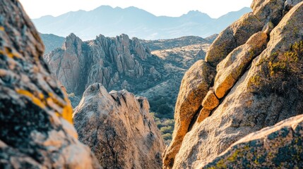 Poster - Close-up of textured mountain rocks, showcasing the ruggedness of nature and the beauty of the landscape.