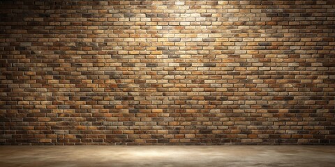 Poster - Illuminated Brick Wall Background Rustic Texture and Empty Floor Space