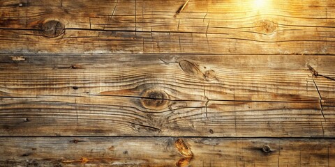 Poster - Rustic Weathered Wooden Planks Background Texture with Knots and Grain