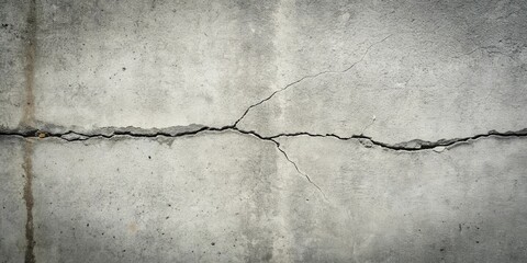 Aufkleber - Textured gray concrete wall with a prominent crack running across its surface