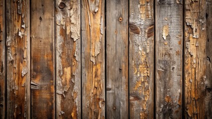 Aufkleber - Rustic Weathered Wooden Planks with Peeling Paint and Natural Texture