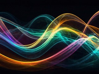 Wall Mural - flowing lines on black.