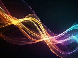 Wall Mural - colorful lines on black.