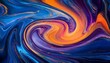 © art - Abstract swirling artwork in vibrant blues, oranges, and purples.
