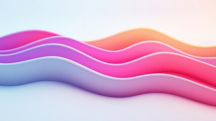 Fototapete - A vibrant abstract design featuring flowing waves in pink and purple hues against a soft background, creating a sense of motion and depth.