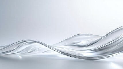 Poster - A serene, flowing design featuring translucent waves against a light background, evoking a sense of calmness and fluidity.