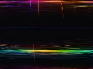 Wall Mural - colorful lines on black.