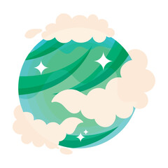 Wall Mural - space planet with clouds