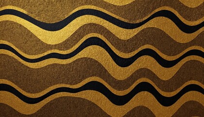 Aufkleber - Premium golden and black wavy pattern design background picture