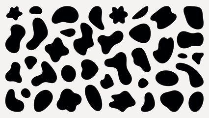 Poster - abstract black shapes on a white background. random, irregular forms create a pattern. abstract shap