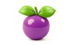 © Maryanto - Shiny purple sphere fruit with green leaves.