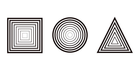 Wall Mural - circle, square and triangle lines of various sizes