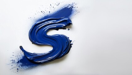 Poster - A vibrant blue paint stroke forms the letter 