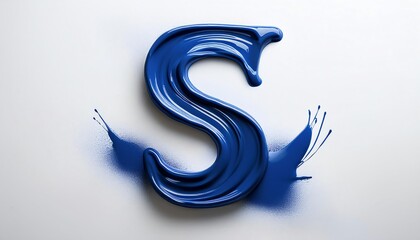 Poster - A vibrant blue paint forming the letter 