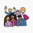 © Rawpixel.com - Diverse team of people doodle collage element vector