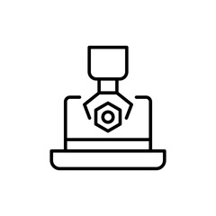 Poster - Manufacture device outline icons, minimalist vector illustration ,simple transparent graphic element .Isolated on white background