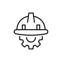 Poster - Manufacture engineer outline icons, minimalist vector illustration ,simple transparent graphic element .Isolated on white background