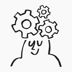 Wall Mural - Business thinking doodle, illustration vector