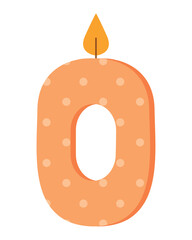 Canvas Print - birthday candle number zero