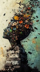 Wall Mural - The metamorphosis of Mind: An Abstract Nature Portrait