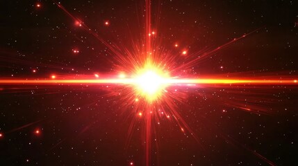 Wall Mural - Brilliant Cosmic Explosion with Radiant Light and Starry Background
