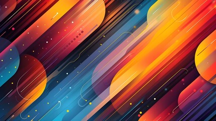 Poster - Colorful diagonal abstract gradient with dynamic shapes