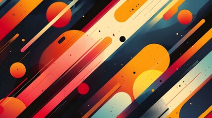 Poster - Abstract colorful space-inspired design with dynamic shapes