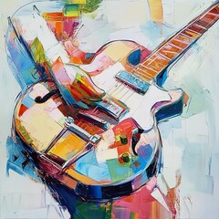 Canvas Print - Abstract Guitar: A Symphony of Color and Sound