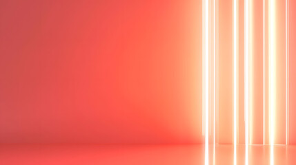 Poster - Illuminated abstract art installation modern gallery digital artwork contemporary style eye-level view vibrant aesthetic