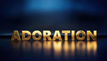 Poster - Golden Letters Spelling 'Adoration' on Blurred Background