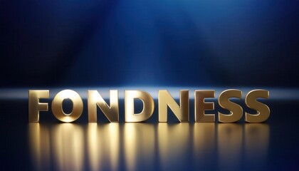 Poster - Fondness Expressed in Golden Letters on Blue Background