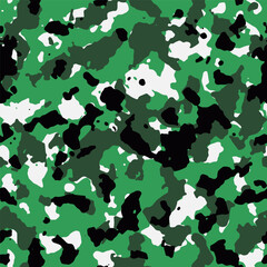 Wall Mural - seamless black green and white fashion military camouflage pattern vector