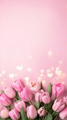 Poster - pink roses on a pink background