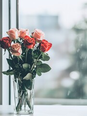 Poster - bouquet of roses in a vase